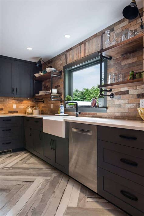 kitchen with black cabinets